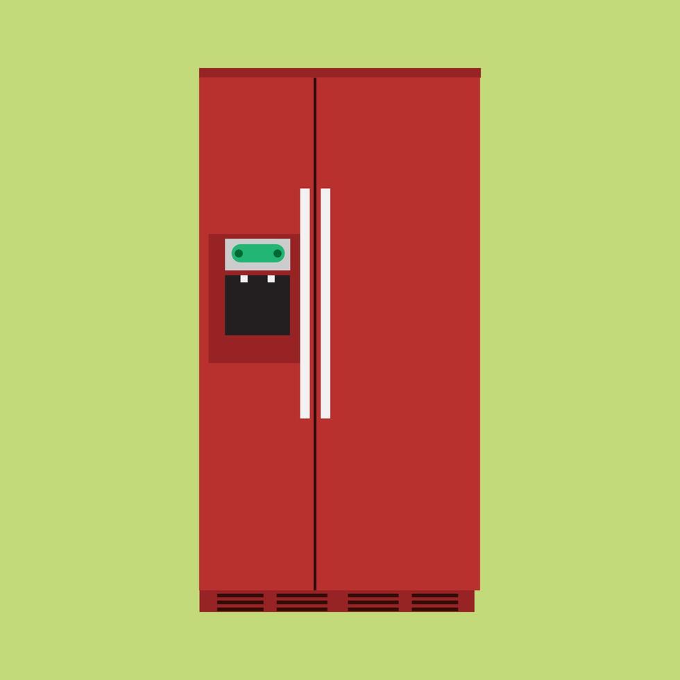 Refrigerator kitchen appliance vector icon food. Domestic equipment fridge freezer household. Interior flat cartoon furniture