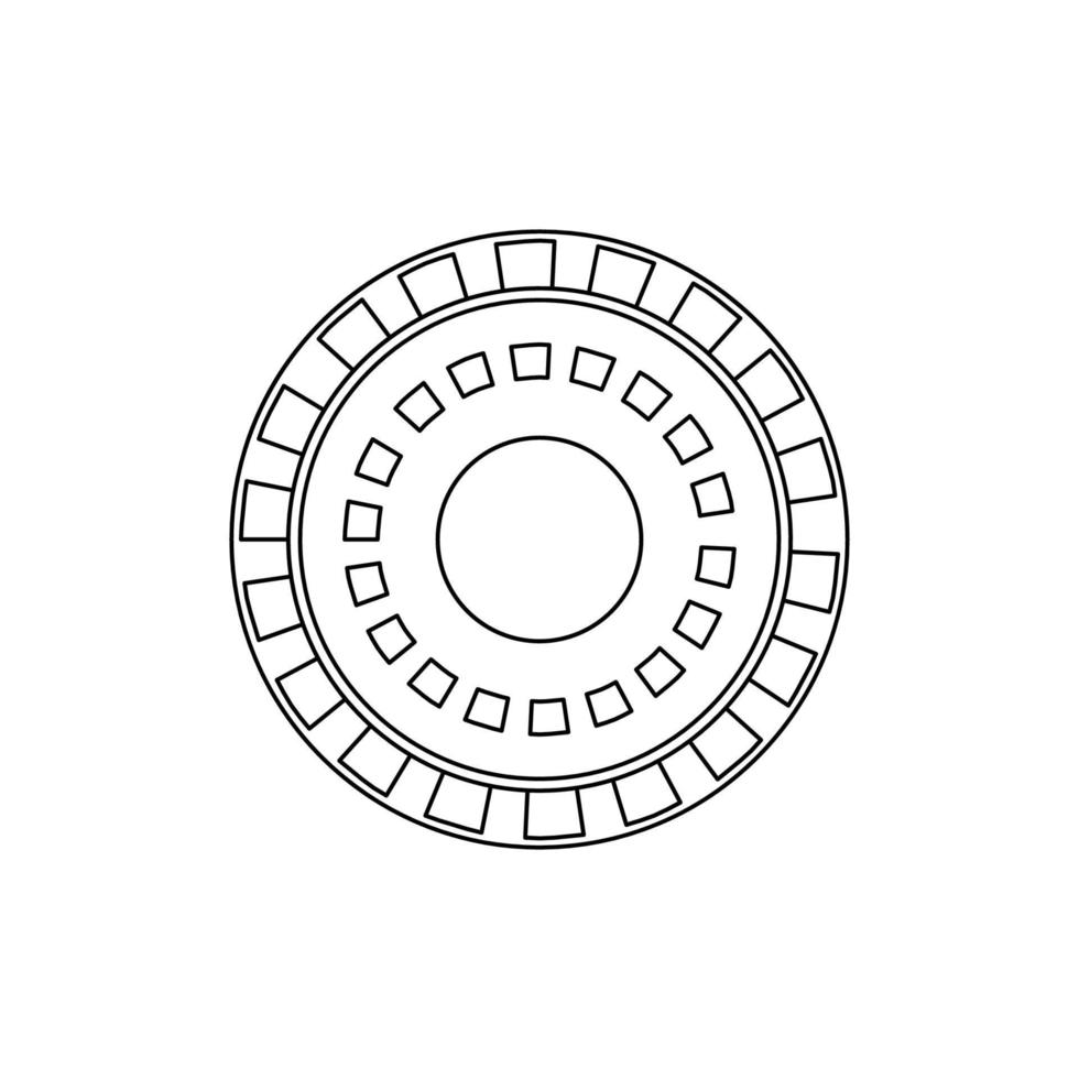 UFO vector icon illustration alien spaceship outline. Space flying science technology symbol and futuristic vehicle isolated white background line thin