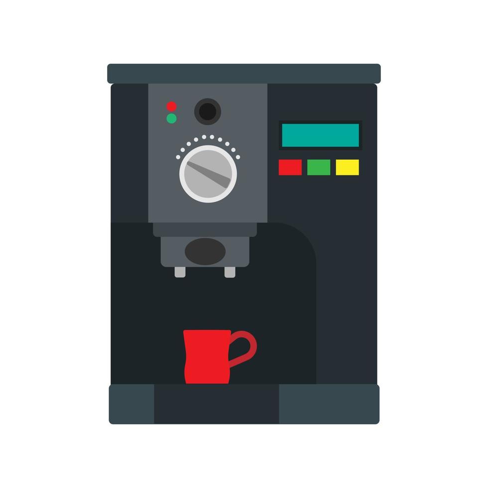 Coffee machine vector icon cafe illustration. Espresso caffeine drink beverage equipment appliance maker. Barista grinder