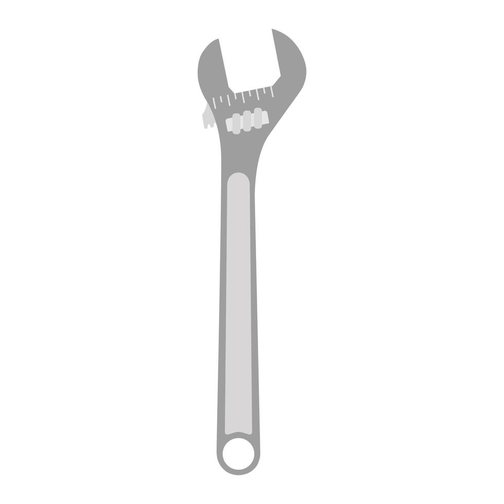 Adjustable wrench tool vector illustration icon industry. Work equipment adjustable wrench mechanic spanner key repair icon. Construction symbol tool support utility factory instrument sign