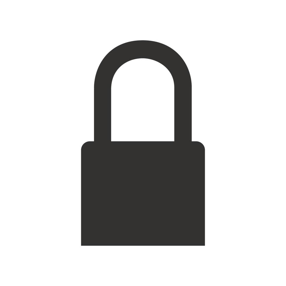 Lock security icon vector symbol. Protection privacy key padlock with keyhole lock safety isolated white. Secure shape closed element locker silhouette access. Simple guarding system security symbol
