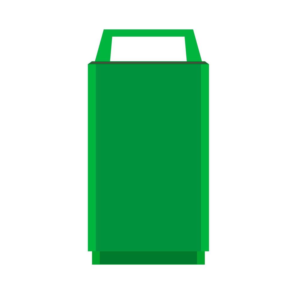Dustbin green environmental reuse urban eco trash bucket. Garbage recycle can vector icon
