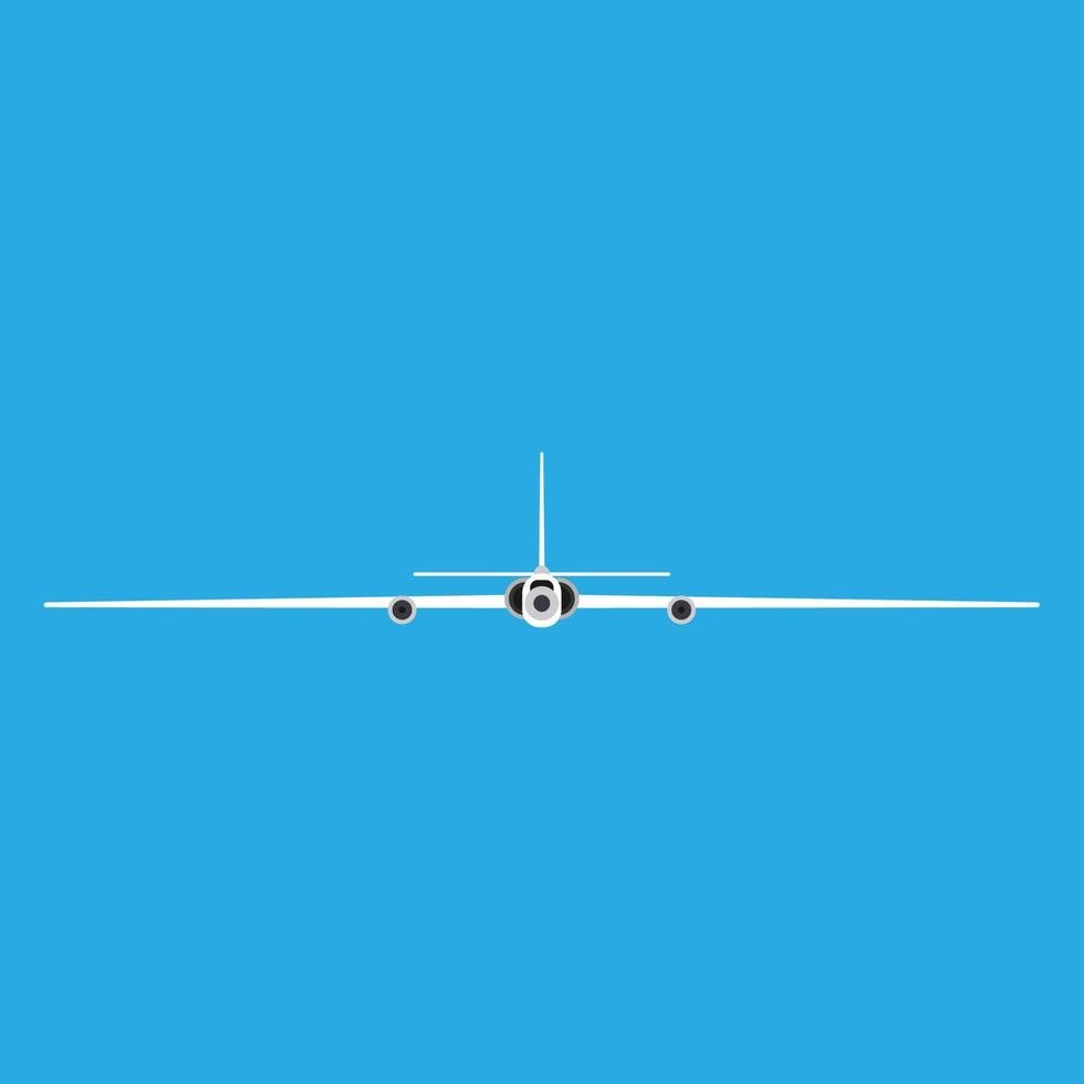 icono de vector de vista frontal del avión espía. control remoto de aviación de aviones no tripulados. fuerza de vigilancia del equipo del jet del rc de la mosca