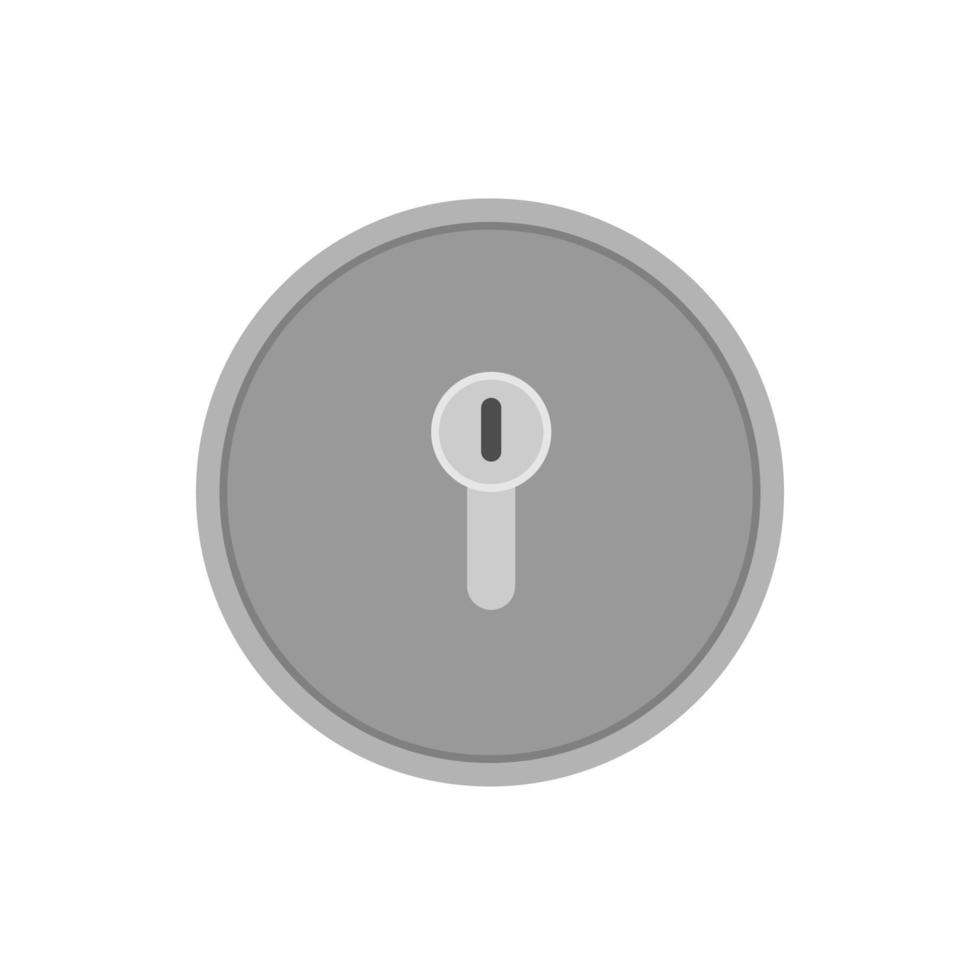 protección de la cerradura de la puerta objeto de icono de vector de equipo de acero seguro. primer plano gráfico perilla apartamento casa ojo de cerradura