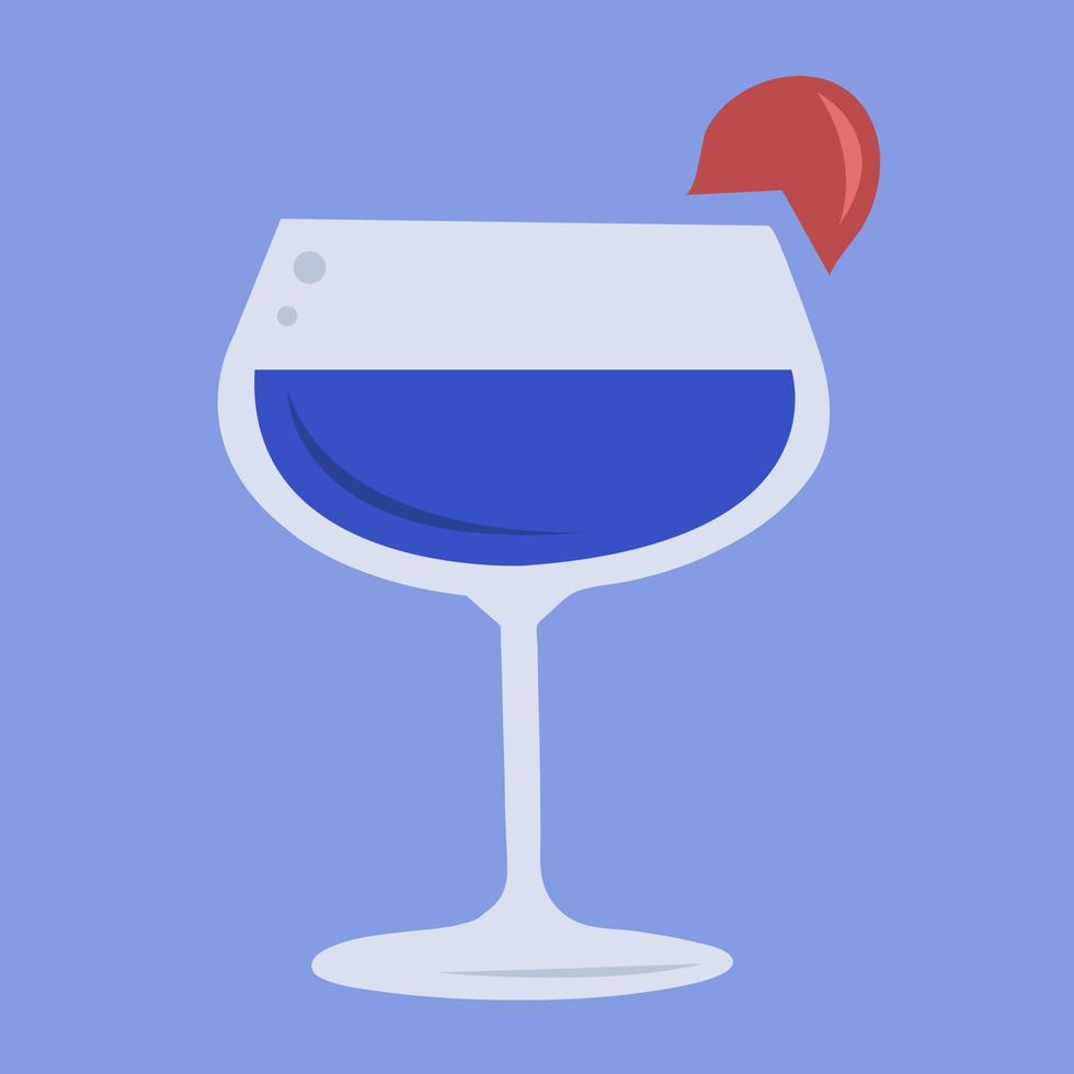 Blue cocktail vector illustration for graphic design and decorative element