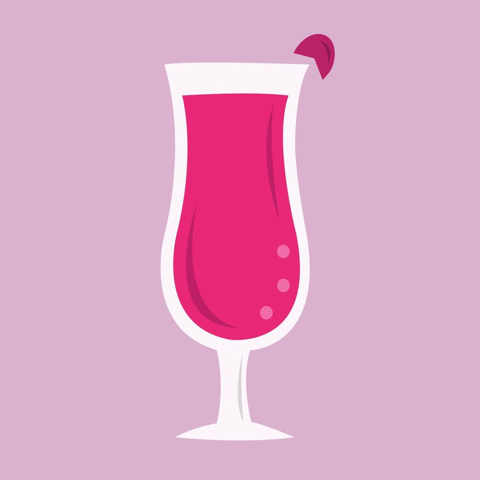 Pink fresh cocktail vector illustration for graphic design and decorative element