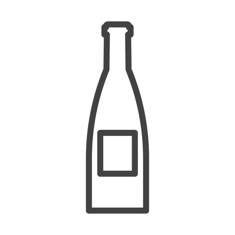Bottle glass drink vector illustration icon. Liquid plastic container beverage symbol and alcohol bar label object. Food graphic sign soda or beer isolated white. Outline product silhouette blank pub
