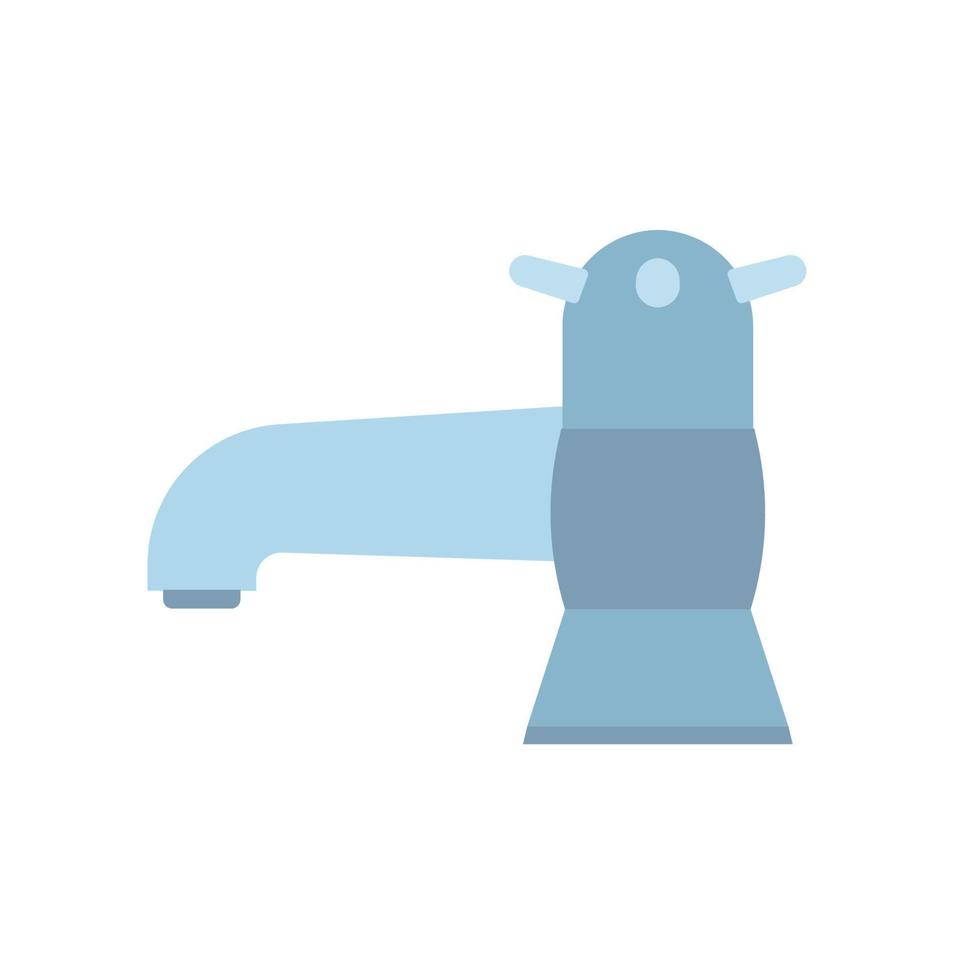 icono de vector de grifo de agua del equipo de símbolo de vista lateral del grifo. ilustración aislada del tubo del fregadero del baño azul del hogar