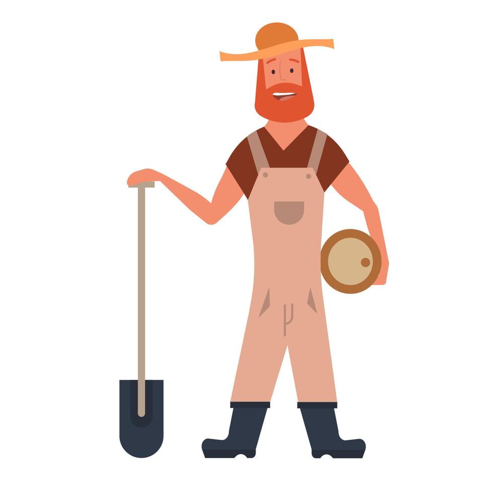 granjero persona agricultura vector ilustración. cosecha de carácter de trabajo agrícola e icono de símbolo de jardinero. trabajador trabajo agrícola cosecha rastrillo. campo humano y feliz rancho carrera profesión