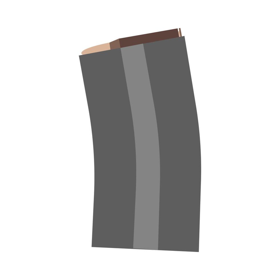 Rifle magazine ammo security vector icon. Police ammunition military isolated white with bullet caliber barrel