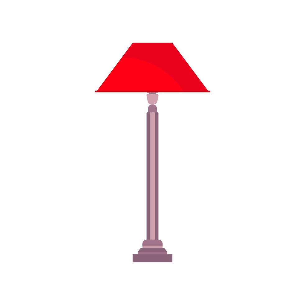 Lamp bedside light vector art isolated. Interior equipment icon front view furniture