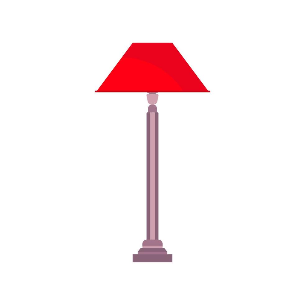 Lamp bedside light vector art isolated. Interior equipment icon front view furniture