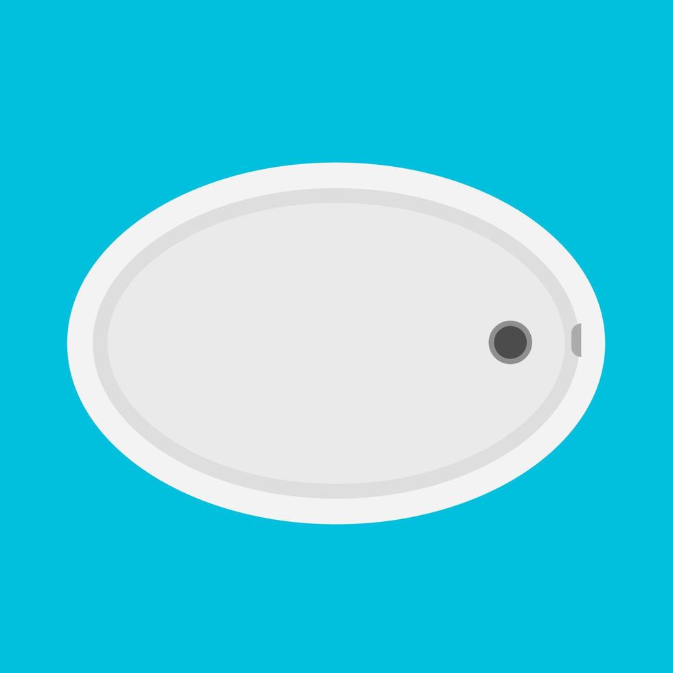 Bath vector icon top view interior white. Health symbol bathroom shower treatment pictogram water