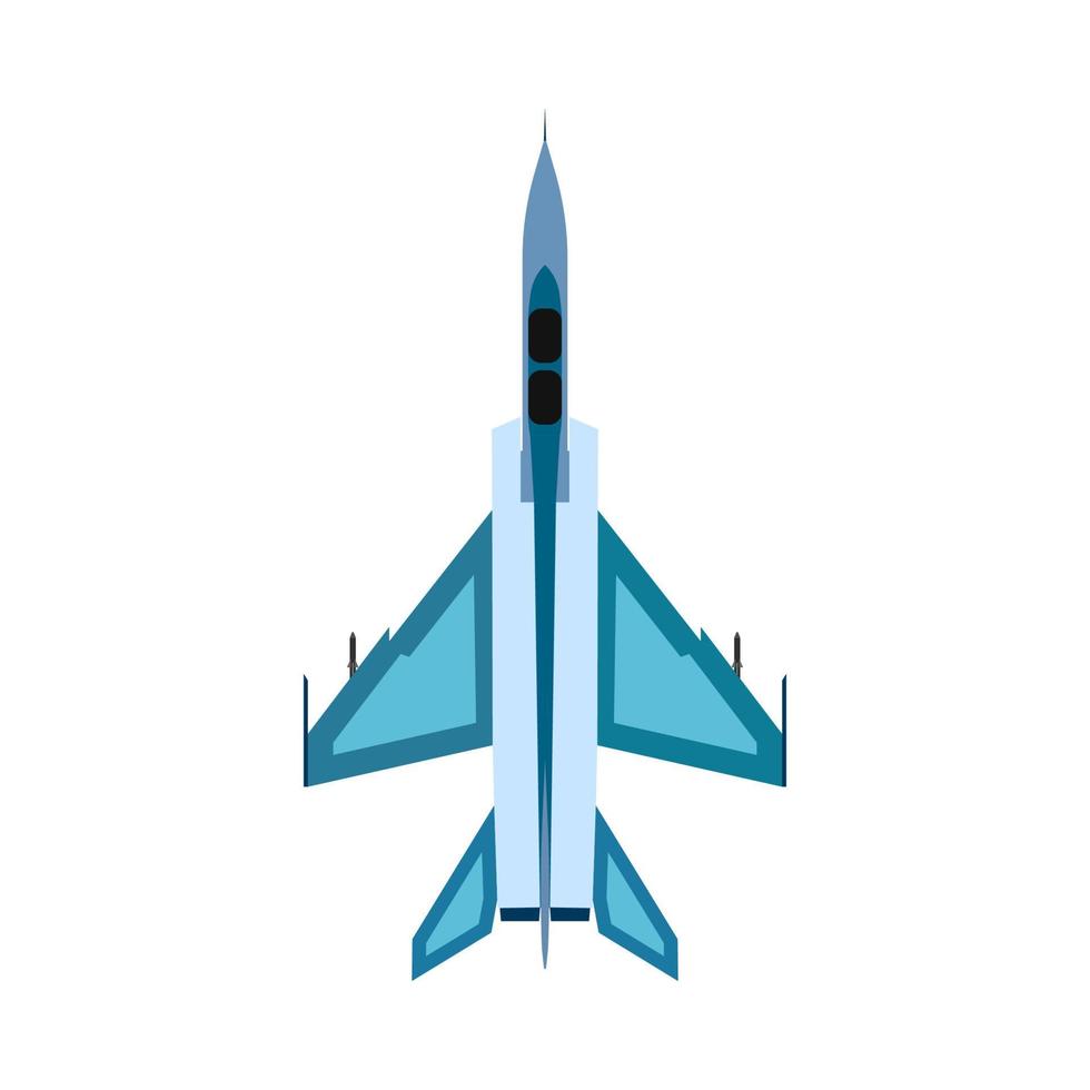 Bomber aircraft top view vector icon. Fight sky technology design attack airforce. Plane military fighter warfare