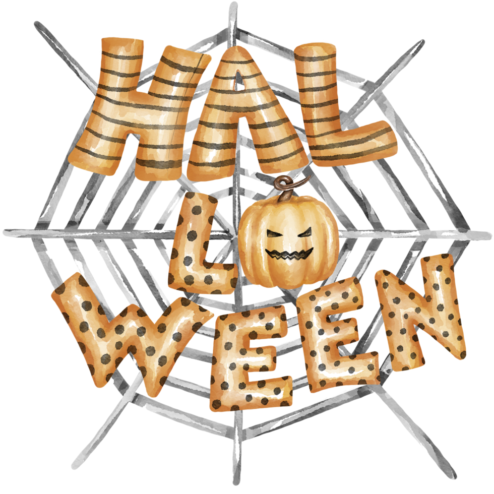 halloween elementen verzameling illustratie ontworpen met waterverf grafiek technieken perfect voor halloween thema decoraties, digitaal afdrukken, kleuterschool, stickers, kaarten, cadeaus en meer. png