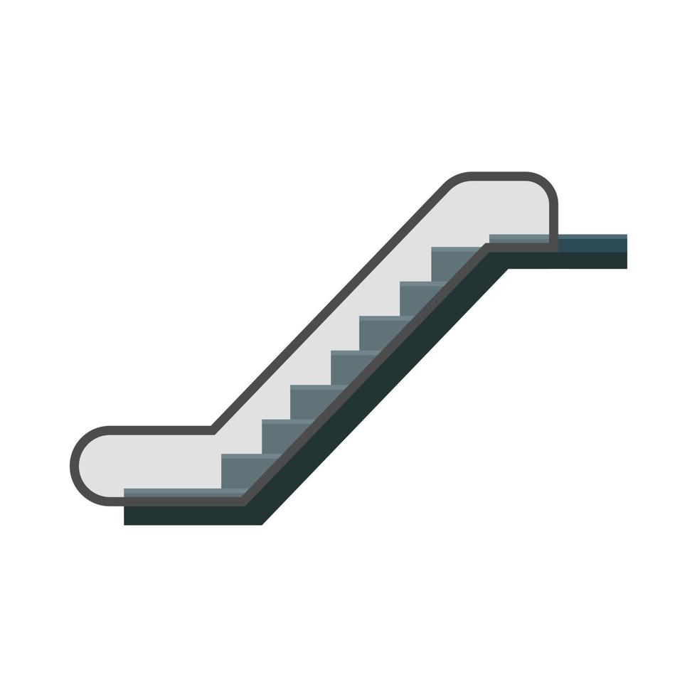Escalator urban stairway motion walkway electric elevator. Lift icon floor interior vector subway station underground staircase