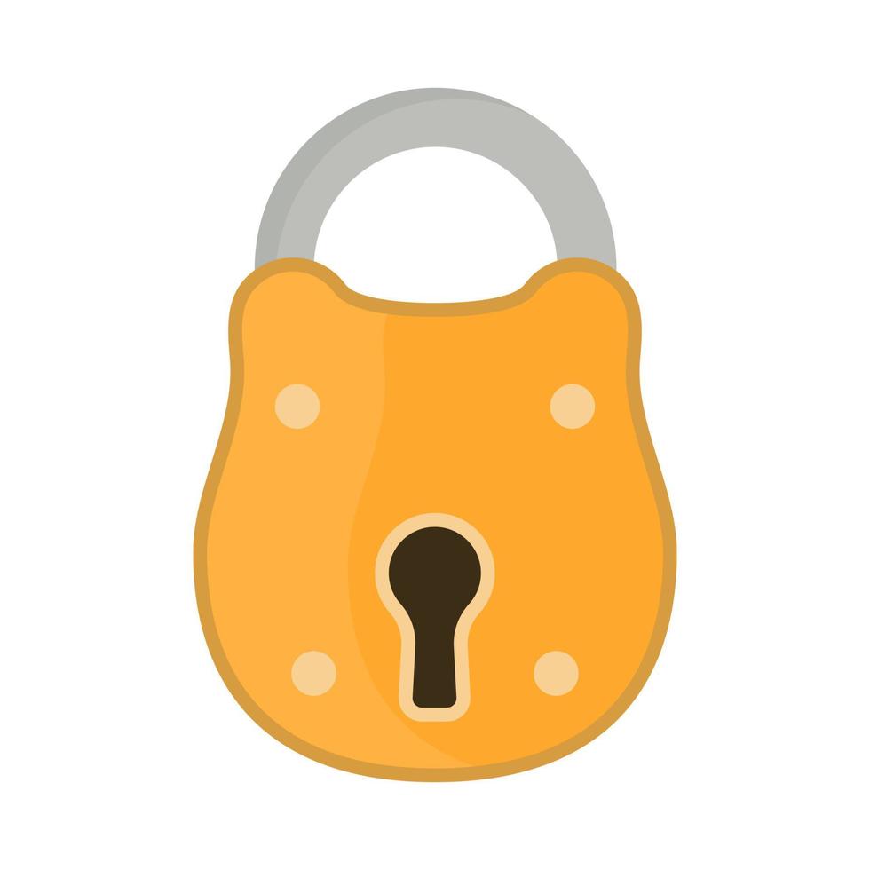 Lock steel protect icon vector. House vintage private padlock element entrance vector