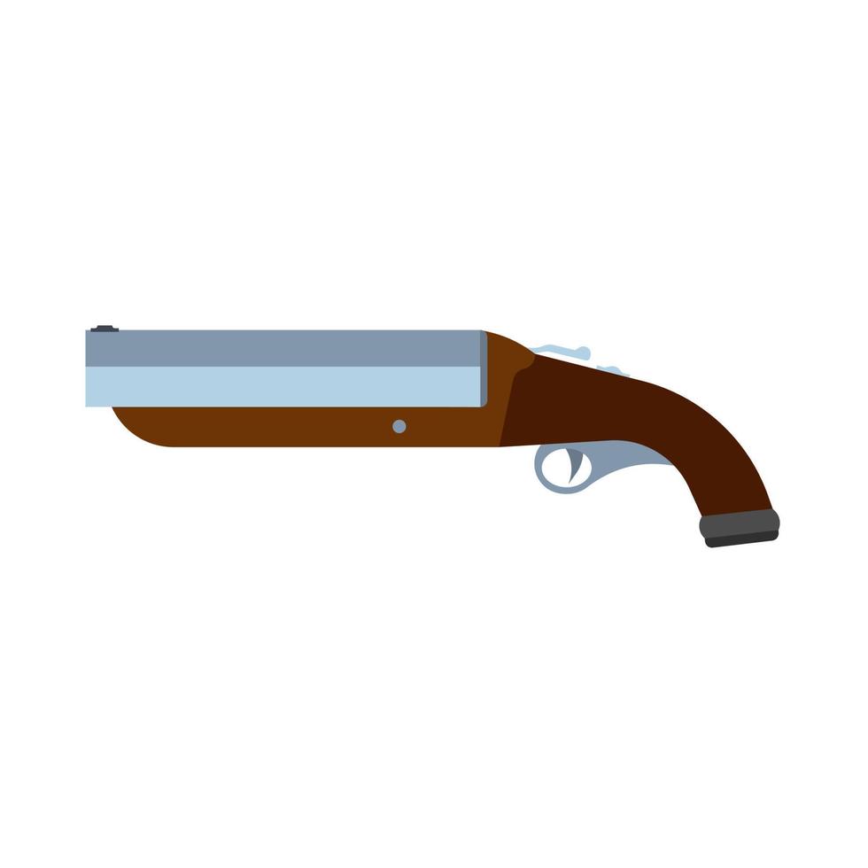 Shotgun side view military war design sign. Army equipment violence shoot gun. Police vector icon rifle isolated
