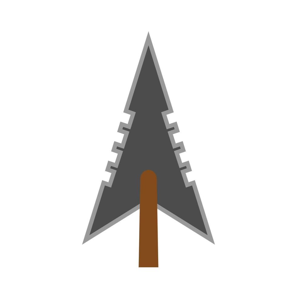 Arowhead bow flat vector shape element archery. Tribal weapon icon retro