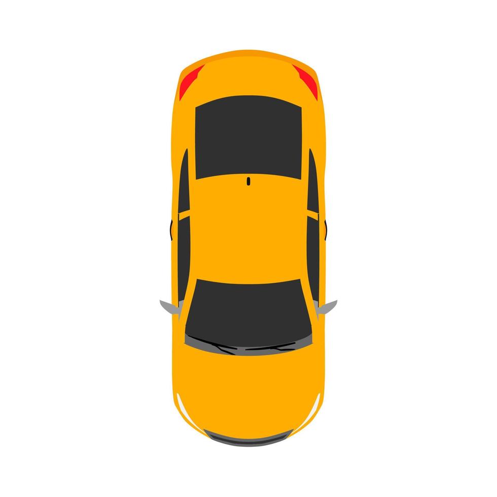 concepto de vista superior del automóvil icono de vector plano de automóvil urbano aislado en blanco