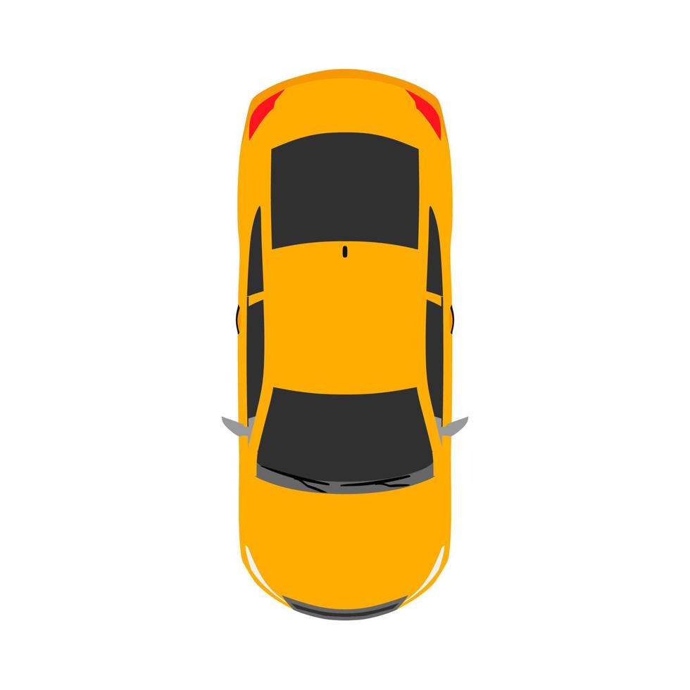 Car top view concept urban automobile flat vector icon isolated on white