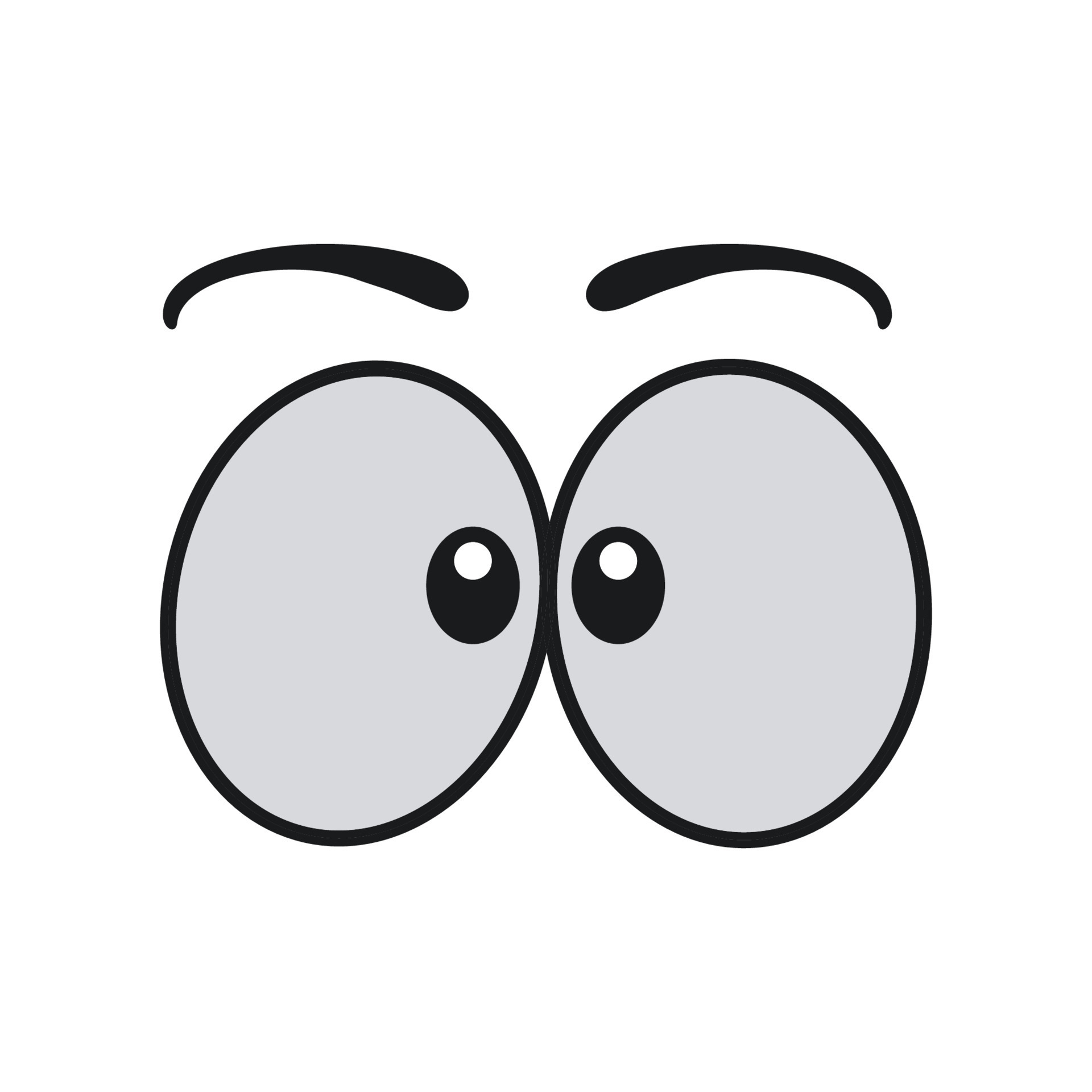 Comic eye cartoon vector illustration expression character icon. Face  emotion element symbol fun. Cute and happy eyebrow humor look person.  Eyeball emoticon looking art isolated white and human sign 10883108 Vector  Art
