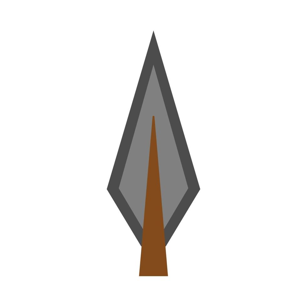 Arowhead bow flat vector shape element archery. Tribal weapon icon retro