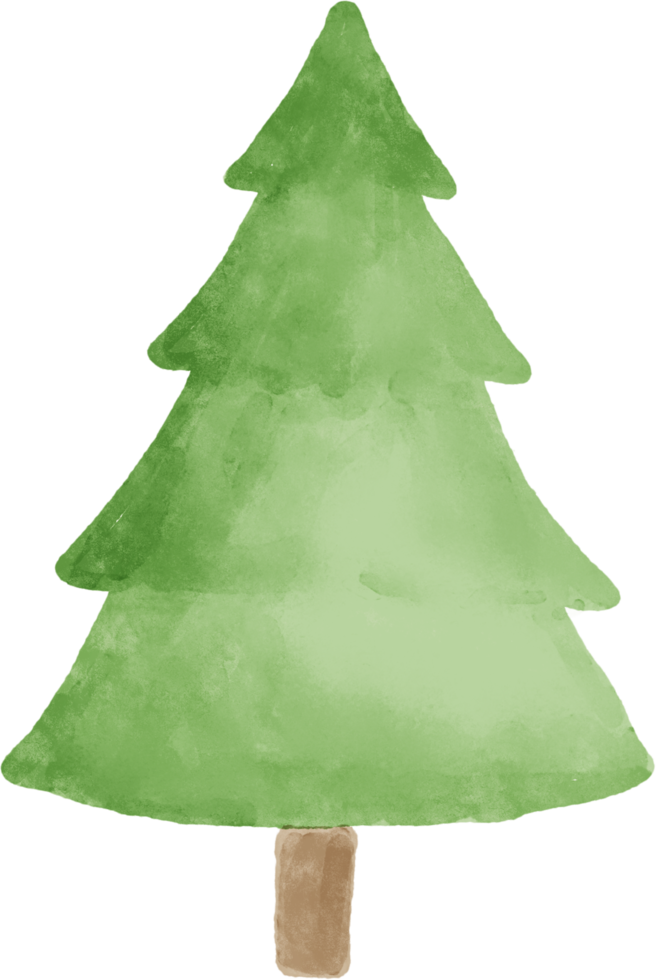 Watercolor Christmas tree for decoration. png