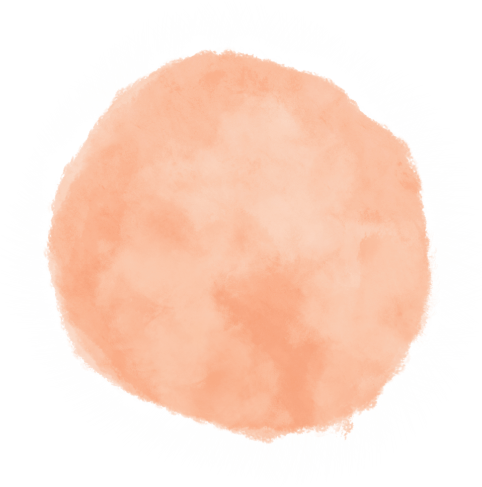 Peach watercolor splash and brush stroke clipart collection for decoration. png