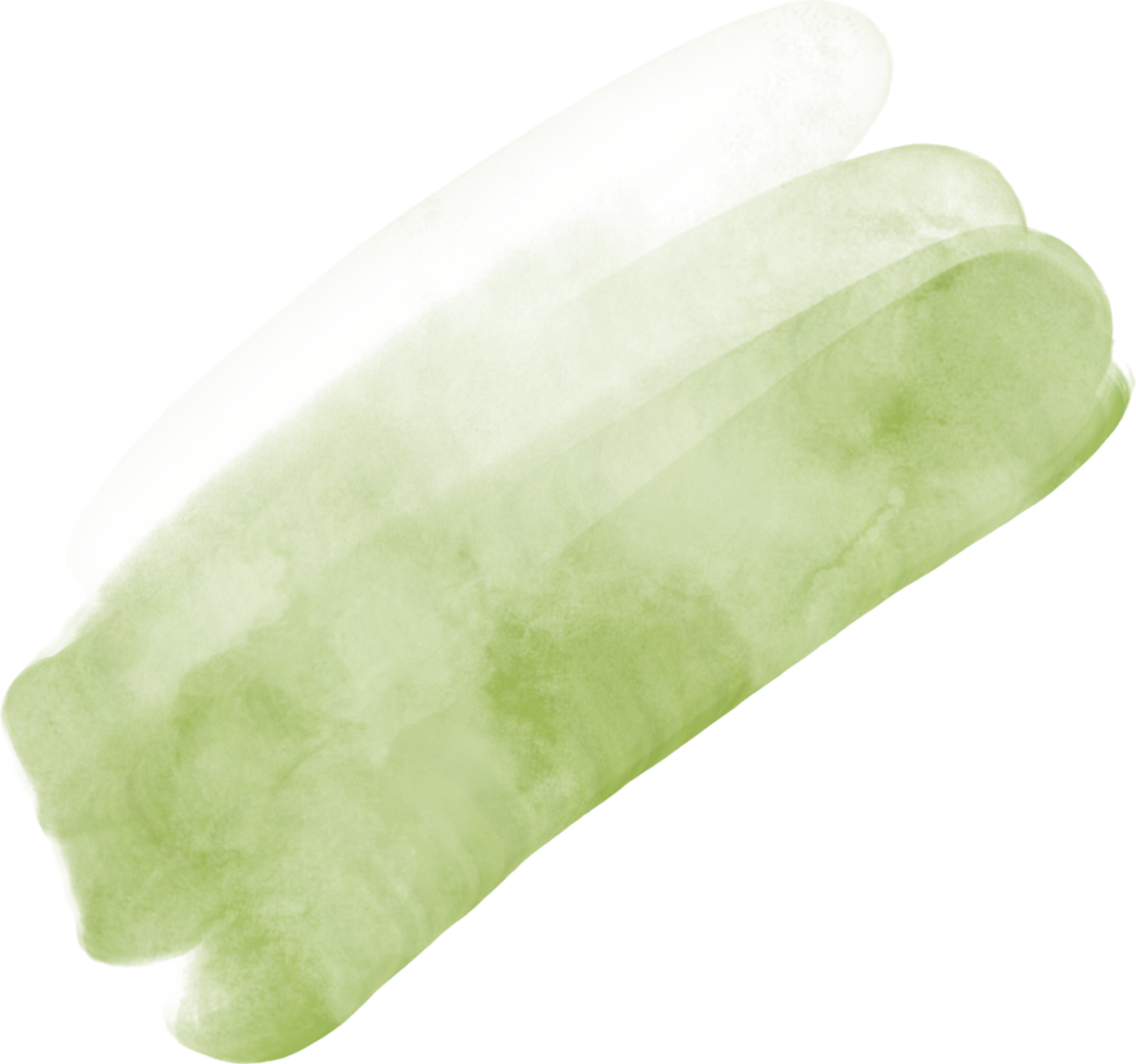 Green matcha watercolor splash and brush stroke clipart collection for decoration. png