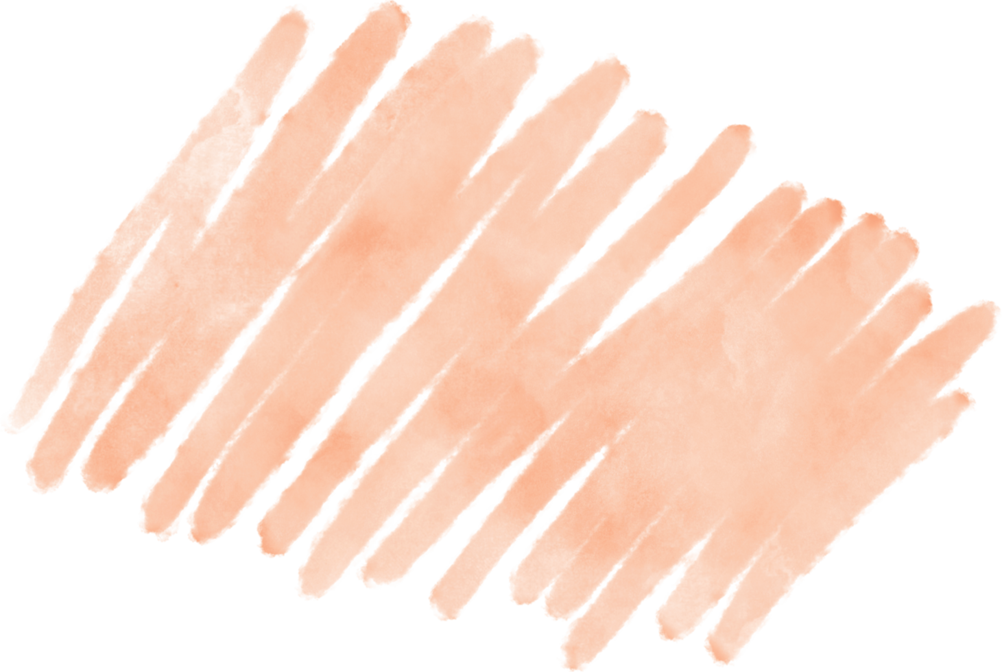 Peach watercolor splash and brush stroke clipart collection for decoration. png