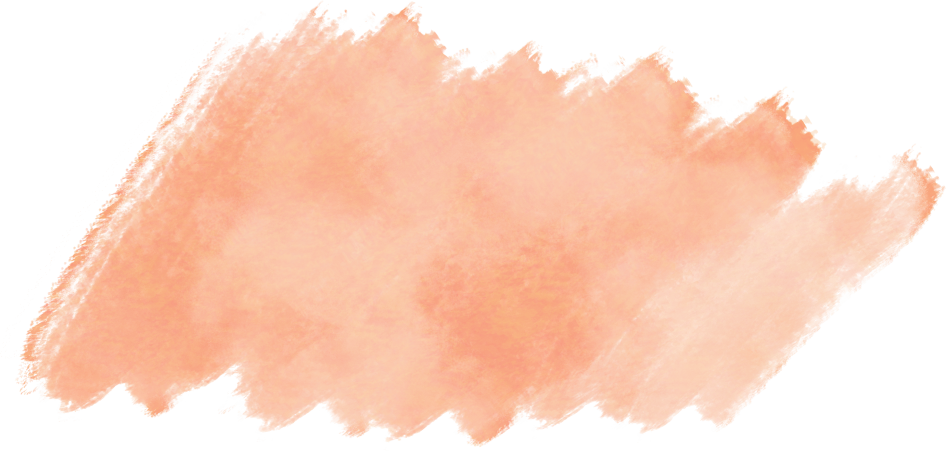Peach watercolor splash and brush stroke clipart collection for decoration. png