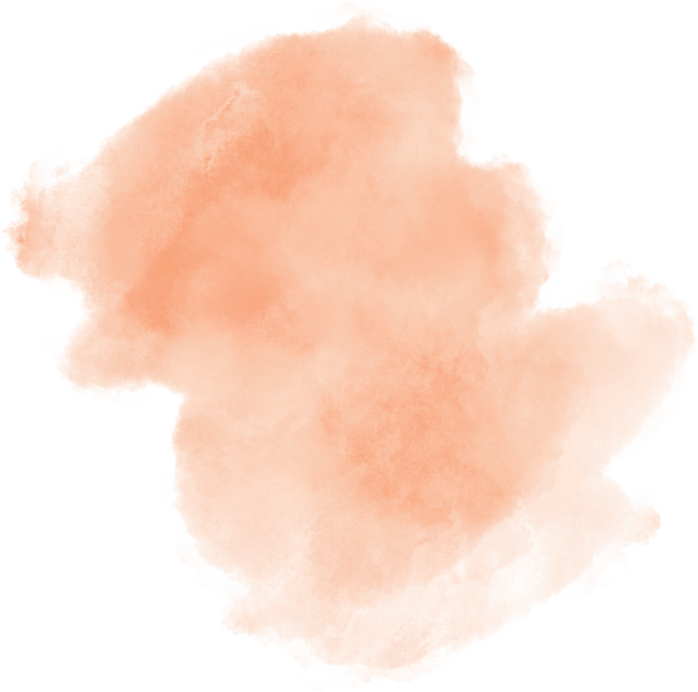 Peach watercolor splash and brush stroke clipart collection for decoration. png