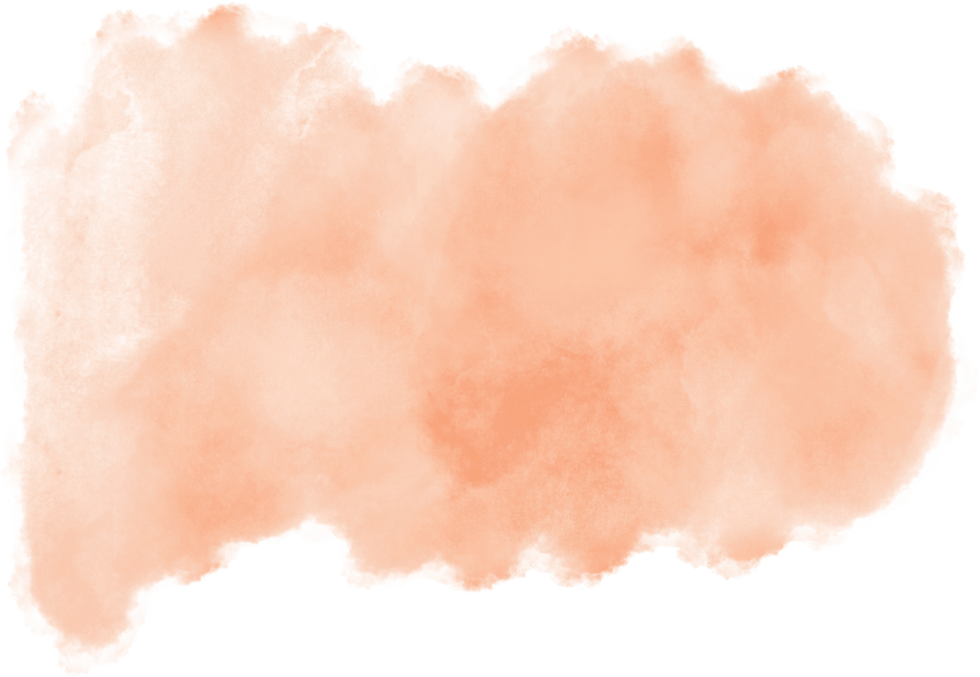 Peach watercolor splash and brush stroke clipart collection for decoration. png