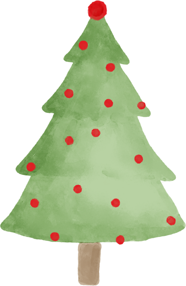 Watercolor Christmas tree for decoration. png