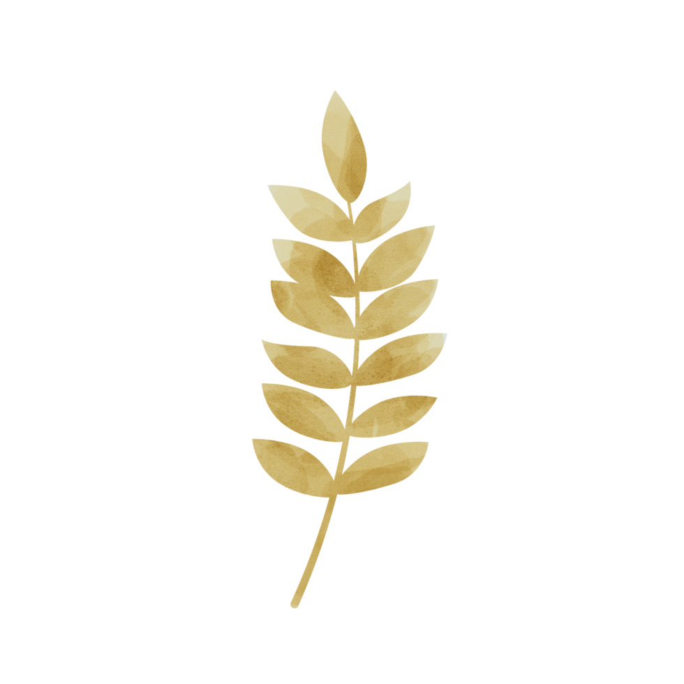 Gold leaf watercolor 10883349 PNG