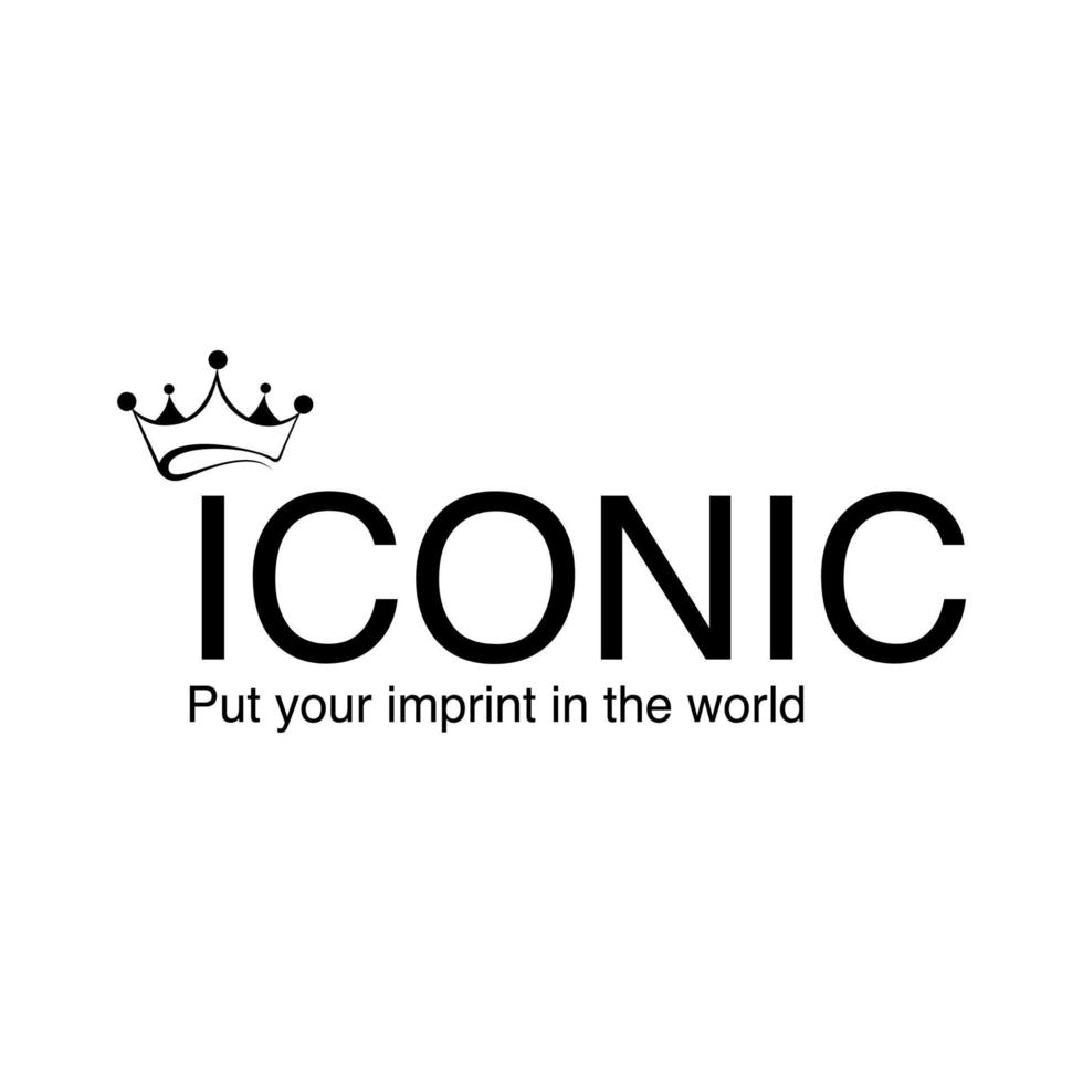 iconic logo with crown for fashion logo simple vector