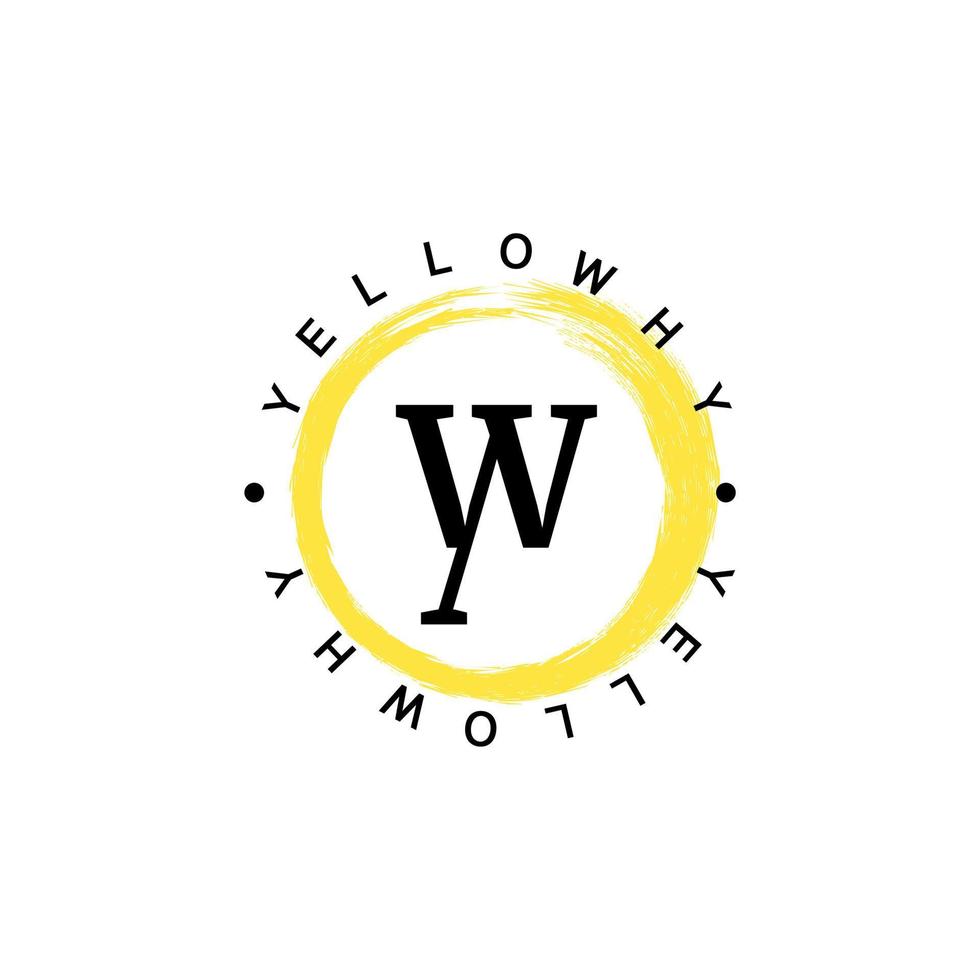letter w and y logo with urban style and circle brush like paint brush vector