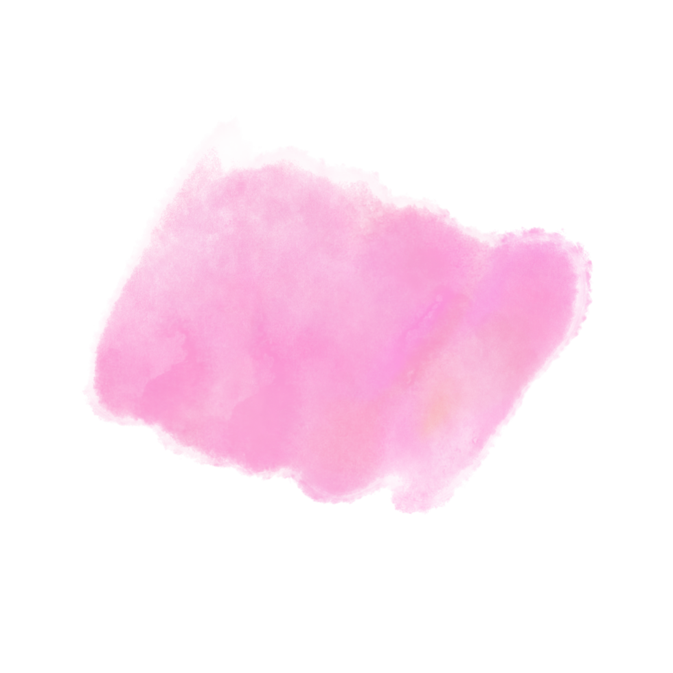 Pink color hand drawn watercolor liquid stain for decorate. png