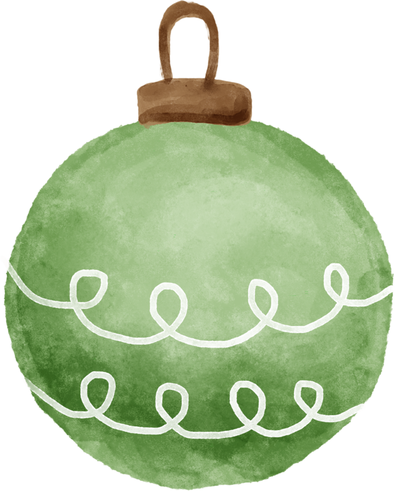 Watercolor Christmas ball for decoration. png