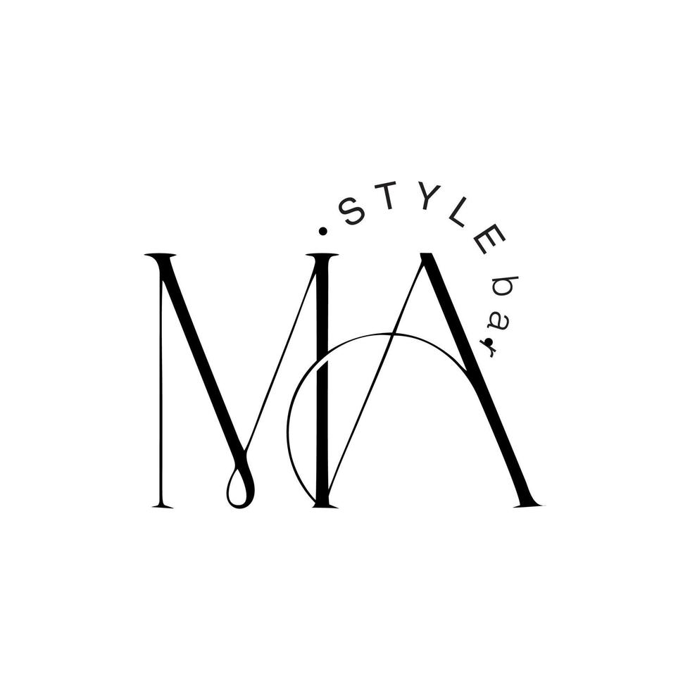 initials m and a with elegant and luxurious style logo and vector