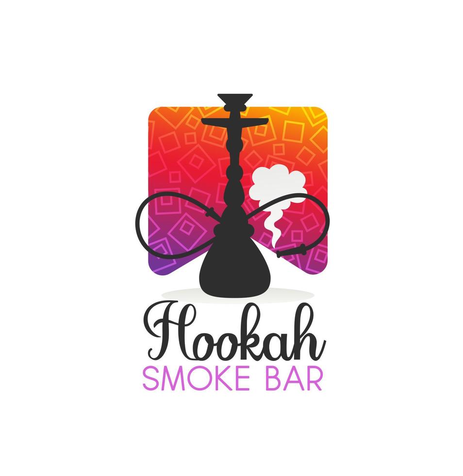 Hookah smoke bar icon with shisha smoking pipe vector