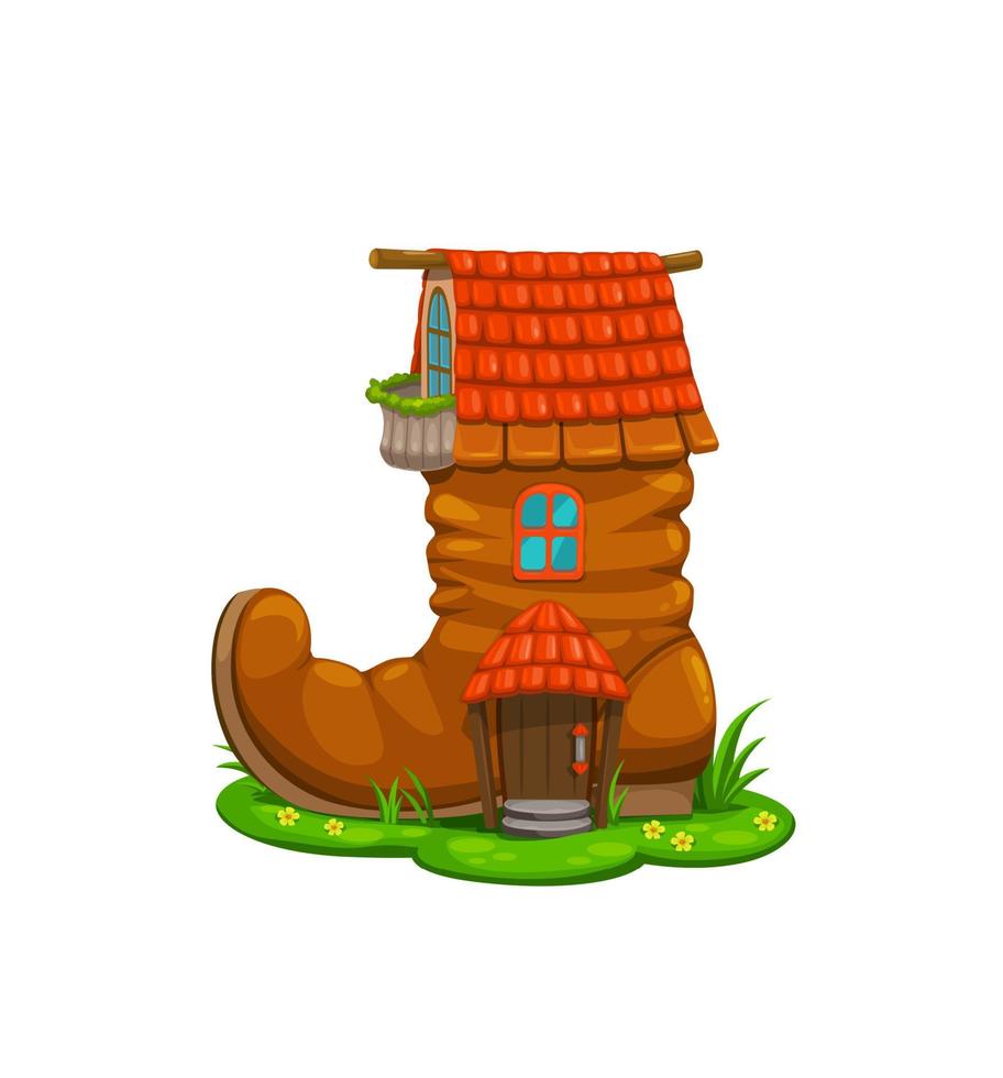 Cartoon fairytale boot house building or dwelling vector