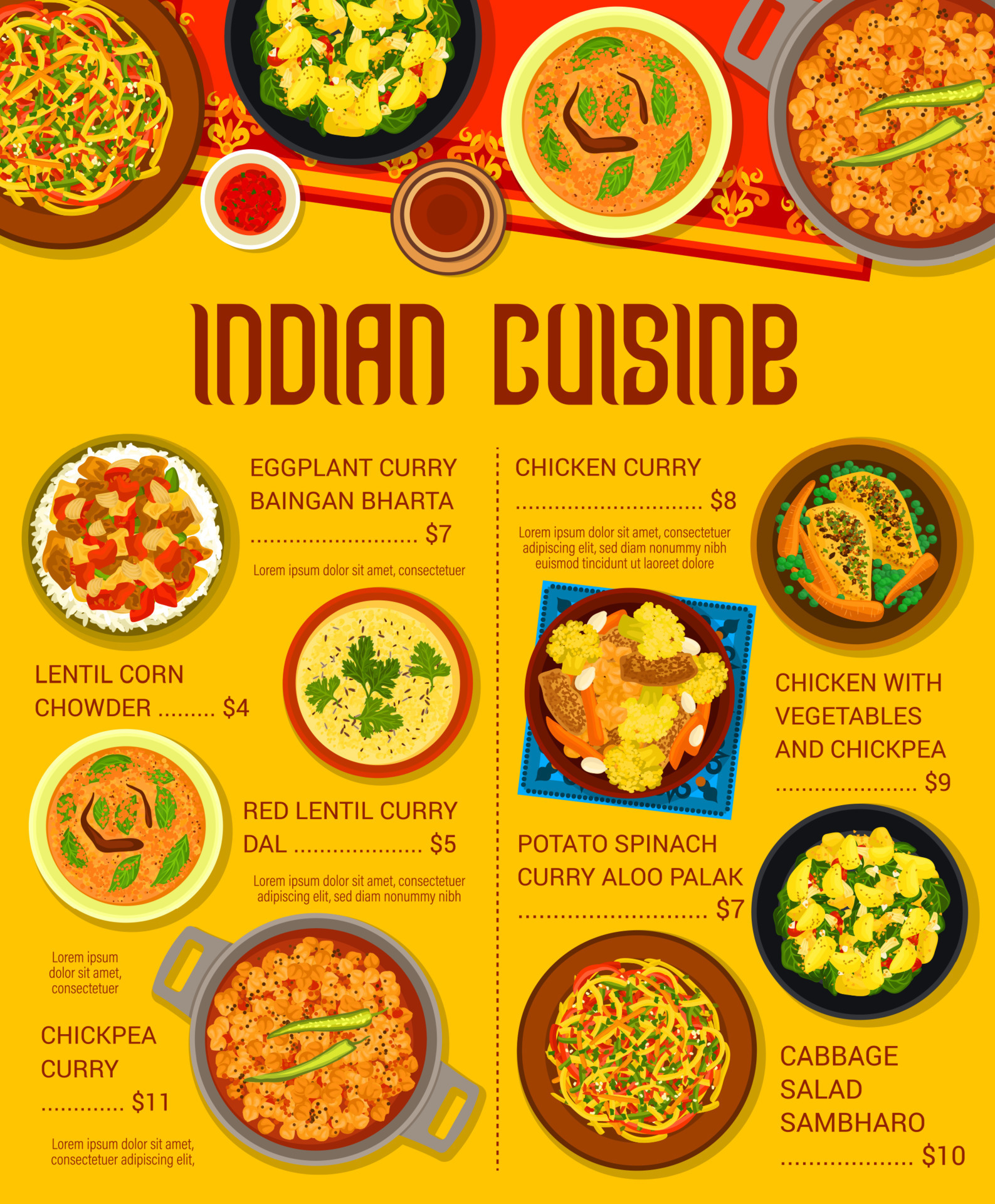 indian-food-restaurant-meals-menu-page-template-10883598-vector-art-at