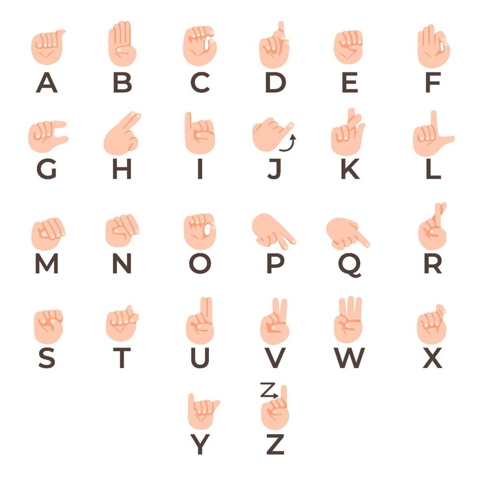 colección de lenguaje de señas de mano con personaje de dibujos animados  chico 10883614 Vector en Vecteezy