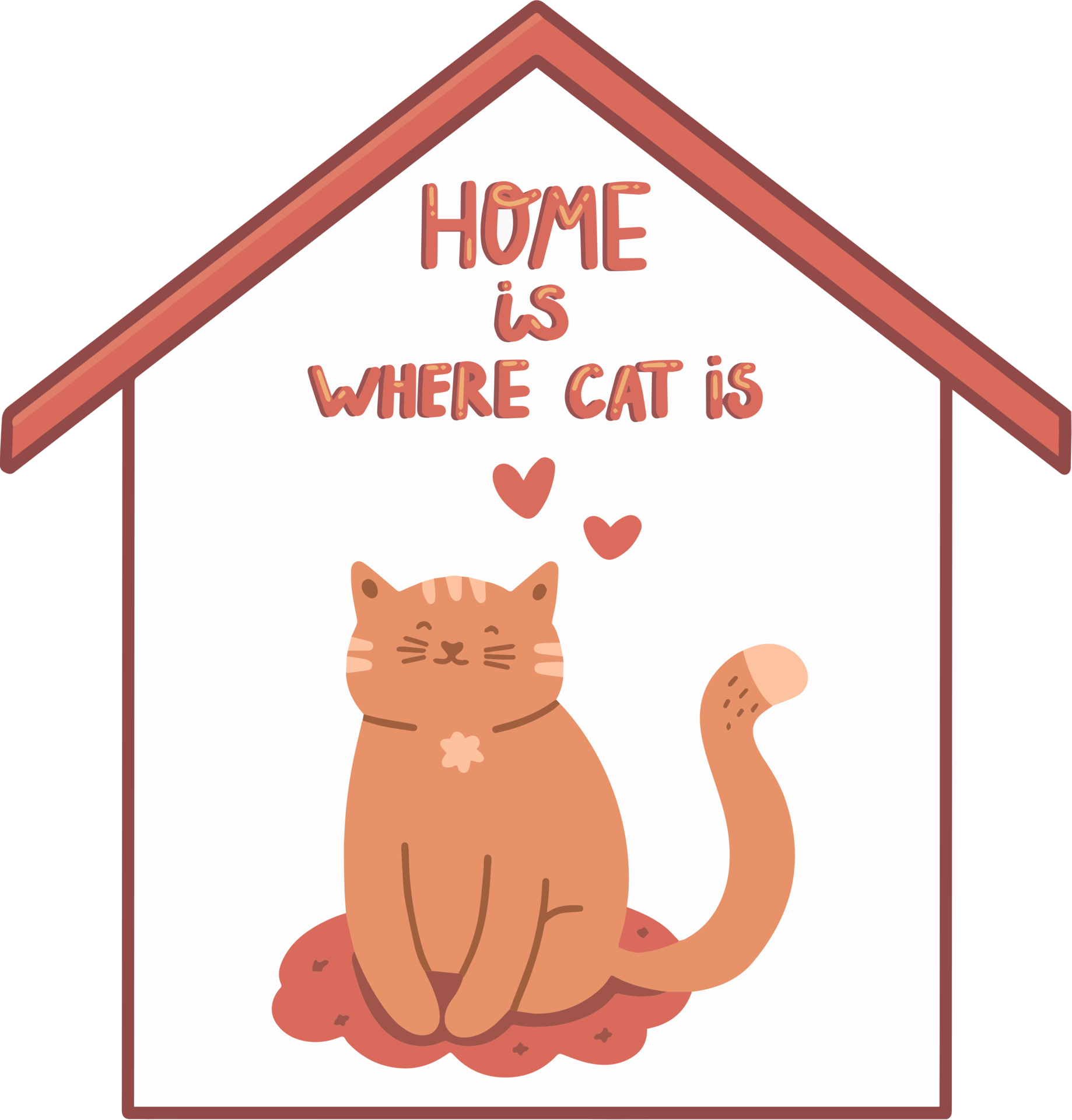 Free Home is where cat is cartoon illustration. 10883631 PNG with