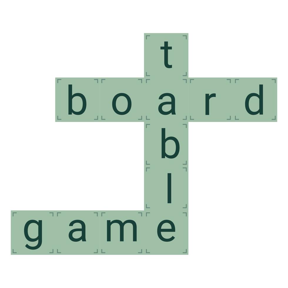 Board game for composing words from blocks with letters. Entertainment for the development of creative thinking. Flat style. Vector illustration