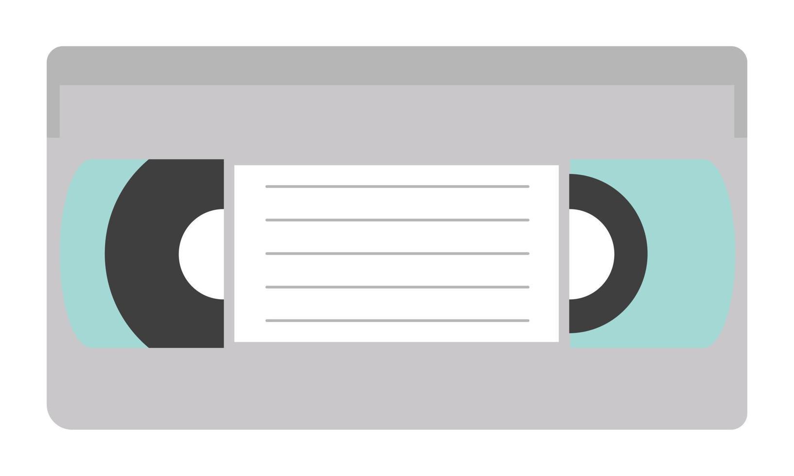Videotape. Equipment of the 80s, 90s for video playback. Flat style. Vector illustration