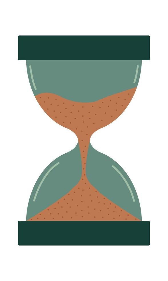 Hourglass. Device for counting time intervals. Waiting symbol. Flat style. Vector illustration