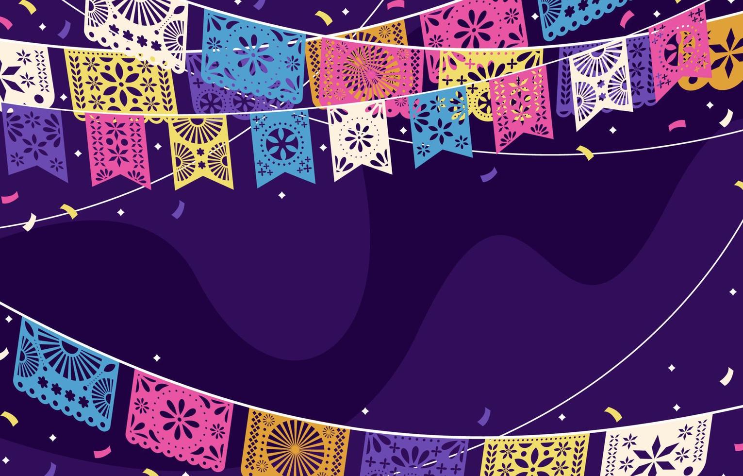 Papel Picado Perforated Paper Background vector